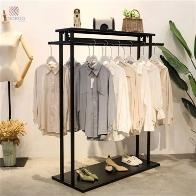 MOOKOO Tùy chỉnh kim loại chịu lực nặng 1-Kệ Góc/Phong cách luật sư Thiết kế hiện đại Giá trưng bày giày quần áo độc lập