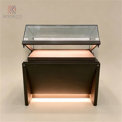 Đồ trang sức bằng gỗ để trưng bày Wangdian với đèn LED chiếu sáng cho xây dựng Thiết kế hiện đại Lắp ráp dễ dàng Phòng trưng bày Oyee