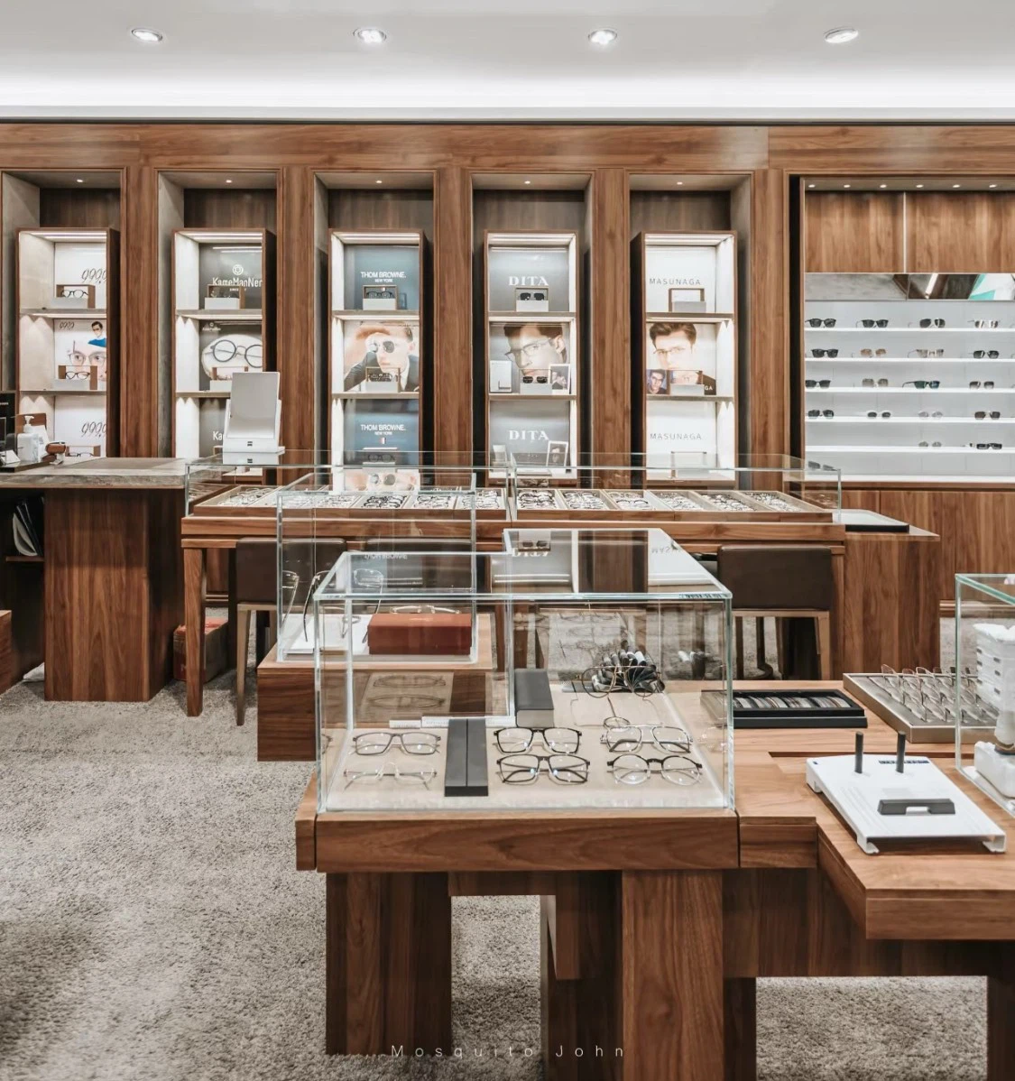 Sunglass Glass Display Cabinet Showcase Design