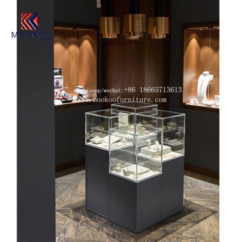 Tủ trưng bày trang sức thủy tinh sang trọng cho cửa hàng Jewellry